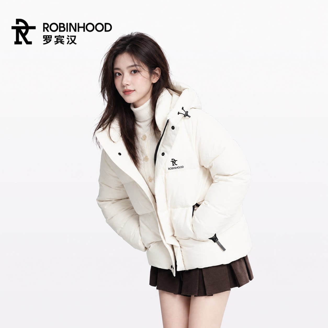 【明星同款】罗宾汉漫雪彩金短款极寒羽绒服