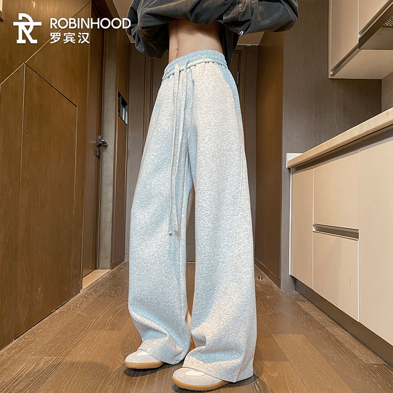 罗宾汉港风加绒长裤男款冬季保暖时尚弯刀裤子休闲简约加厚卫裤,淘宝优惠券,粉丝福利购,淘宝优惠卷