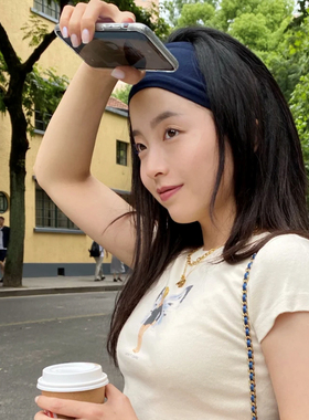 运动发带女宽边止汗吸汗纯色百搭