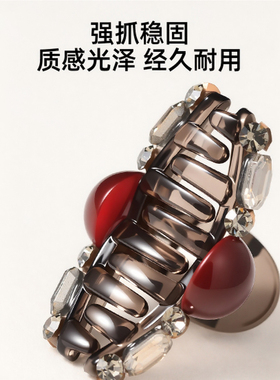 过渡期发夹水钻红色珍珠小抓夹
