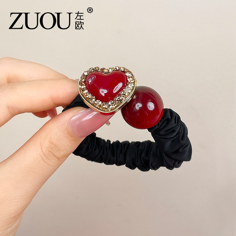 红色爱心小肠发圈高级感发饰本命年新年头绳发绳扎头发头饰头花女,淘宝优惠券,粉丝福利购,淘宝优惠卷