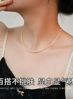 纯银不掉色气质珍珠锁骨链