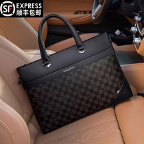 Hong Kong Special Cabinet New Single Shoulder Bag Men Fashion Slanted Satchel Business Casual Handbag Genuine Leather Briefcase