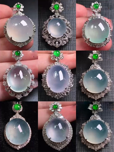 镶嵌加工定制18K金工厂翡翠佛公玉石包边设计吊坠空托彩宝 钻石戒 - 图0
