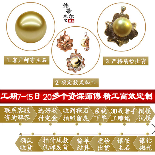 镶嵌加工定制18K金工厂翡翠佛公玉石包边设计吊坠空托彩宝 钻石戒 - 图2