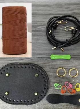 非成品新款交叉花水桶包手工编织diy材料包单肩斜挎手拎百搭