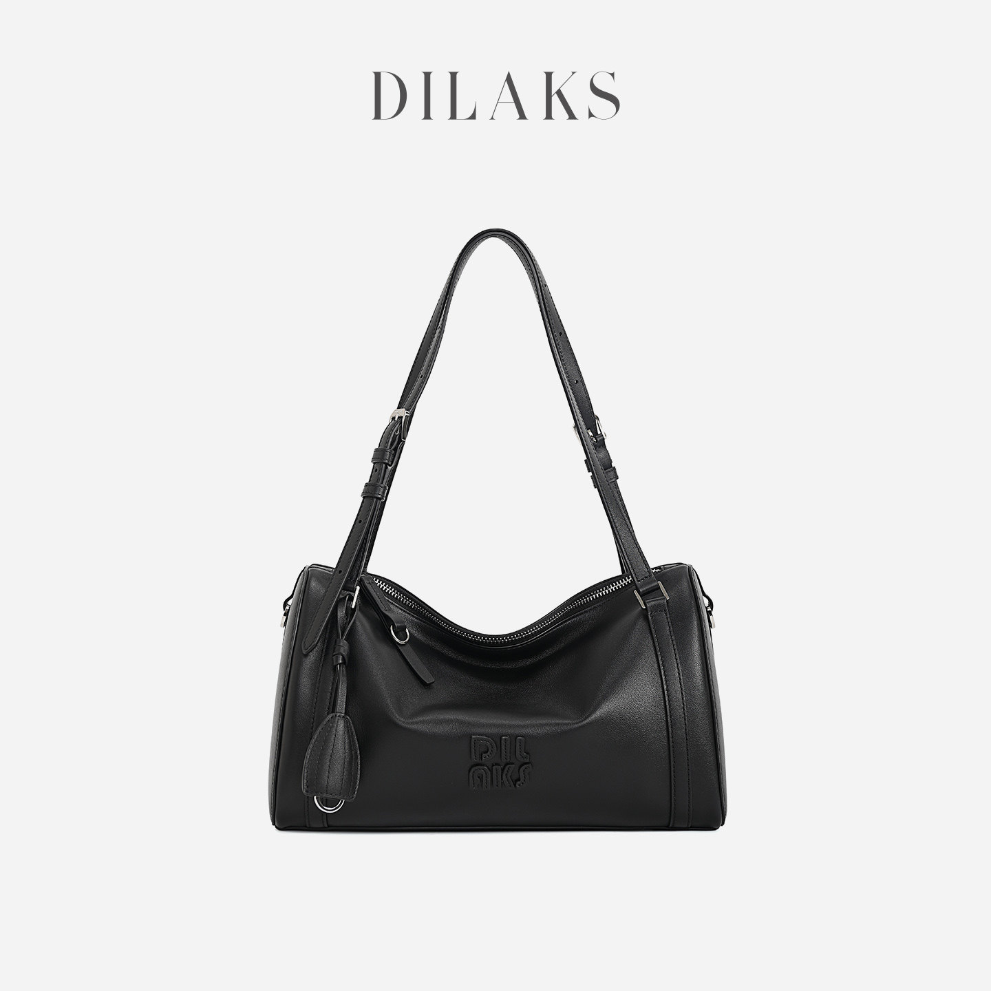 DILAKS迪莱克丝2026新款单肩波士顿包收纳通勤斜挎大包包真皮女包,淘宝优惠券,粉丝福利购,淘宝优惠卷