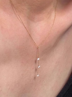 仿微镶锆石项链女超闪简约风精致长款吊坠锁骨链项链女款2025新款