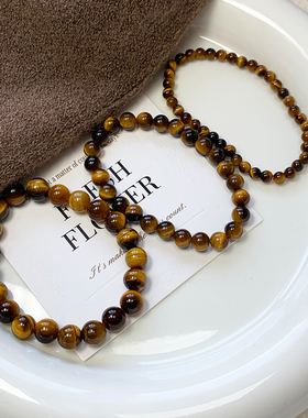 拉咪新中式焦糖色手链男女款轻奢百搭高级感手串叠戴手链送礼物