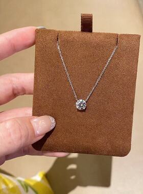 赵露思同款鼻屎钻项链女款2026新款轻奢小众莫桑单钻锆石锁骨颈链