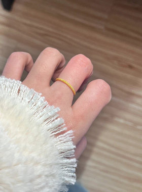 不掉色！细闪满天星极细磨砂钛钢戒指女高级感精致素圈叠戴指环