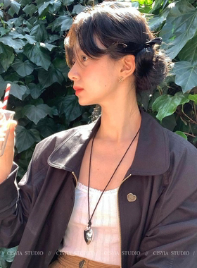 韩国博主fever同款爱心吊坠项链女2026新款爆款长毛衣链秋冬配饰