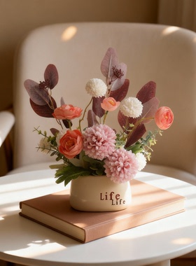 ins风莫兰迪仿真花装饰摆件