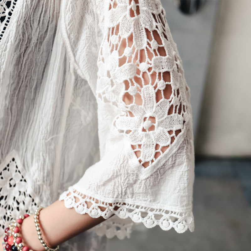  燊杰蕾丝衫/雪纺衫