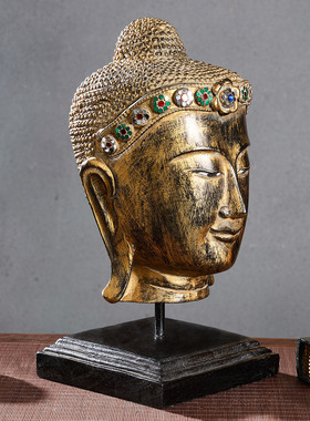 客餐厅玄关立体佛头装饰品摆件