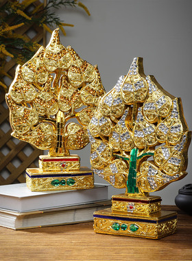 东南亚实木菩提叶摆件泰式餐厅