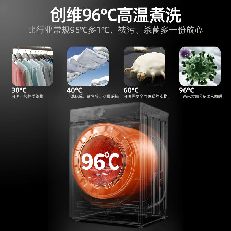 创维xqg80-b09m 8kg公斤滚筒洗衣机 洋芋电器洗衣机