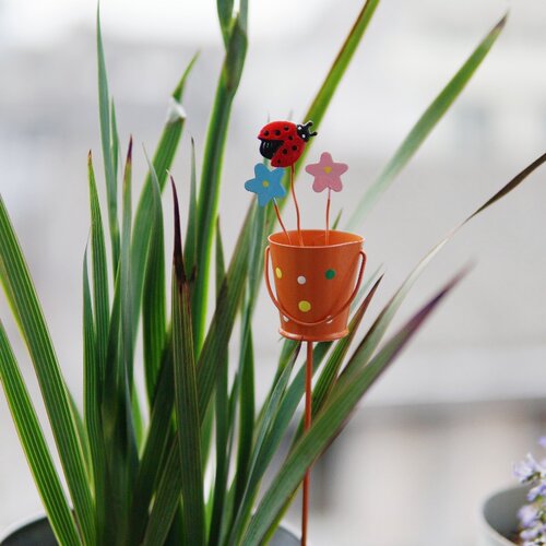 户外铁艺花园花插饰庭院别墅阳台花盆装造景布置小水桶水壶插件 - 图2