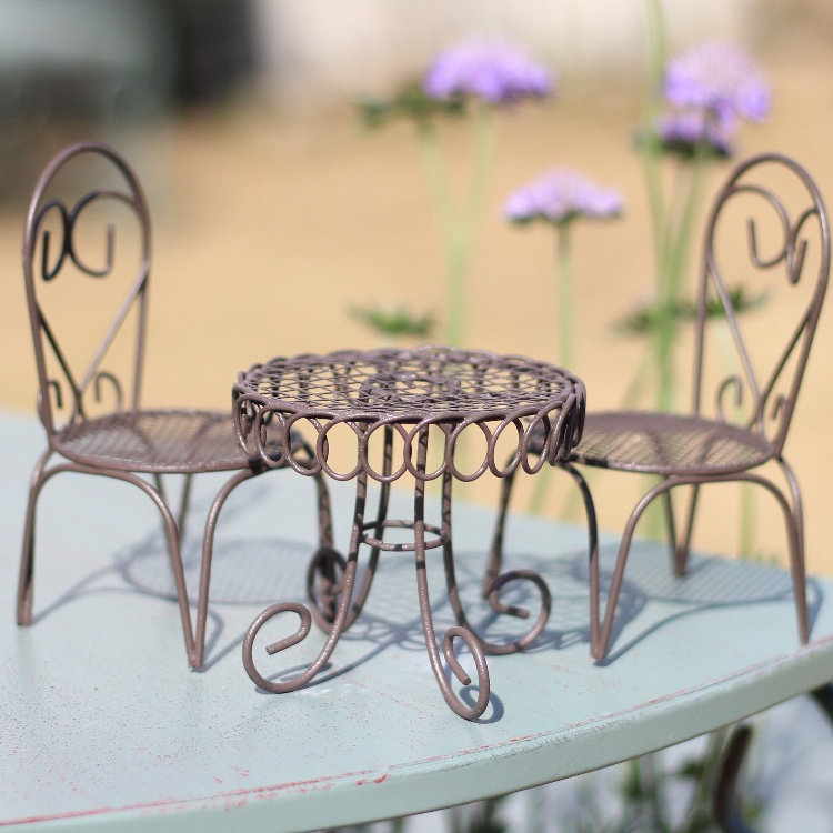 迷你铁艺小桌椅配件花园杂货阳台装饰鸟笼摇椅摆件多肉插花架道具,淘宝优惠券,粉丝福利购,淘宝优惠卷