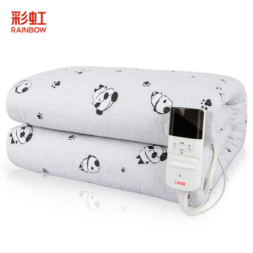 彩虹牌电热毯双人双控调温智能断电定时棉面家用单人厚电褥子包邮 - 图0