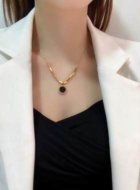 钛钢钛钢圆珠链女士罗马数字