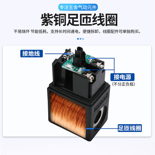 一佳气动二位五通电磁阀4V220-08AC220V120-06/320-10/420-15DC24 - 图0