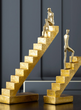 现代轻奢抽象艺术楼梯人物摆件客