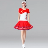 Летний комплект, танцующая спортивная мини-юбка, короткий рукав, китайский стиль