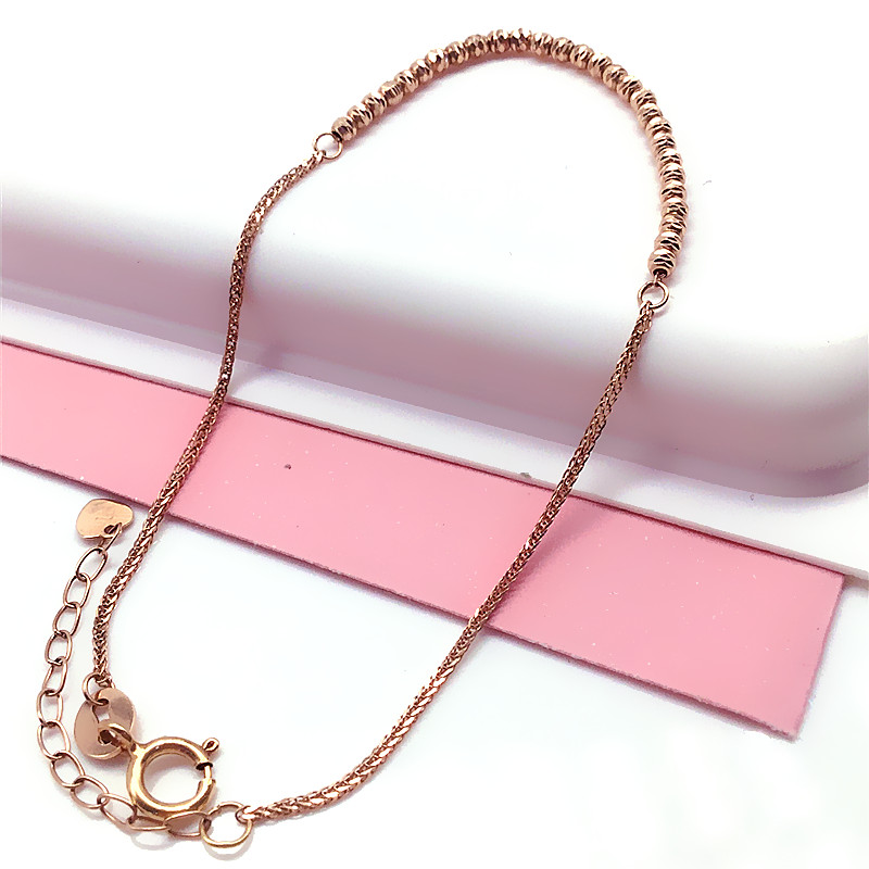 翁氏珠宝 紫金585紫金手链14K玫瑰金首饰正品14K彩金不褪色保证 - 图1