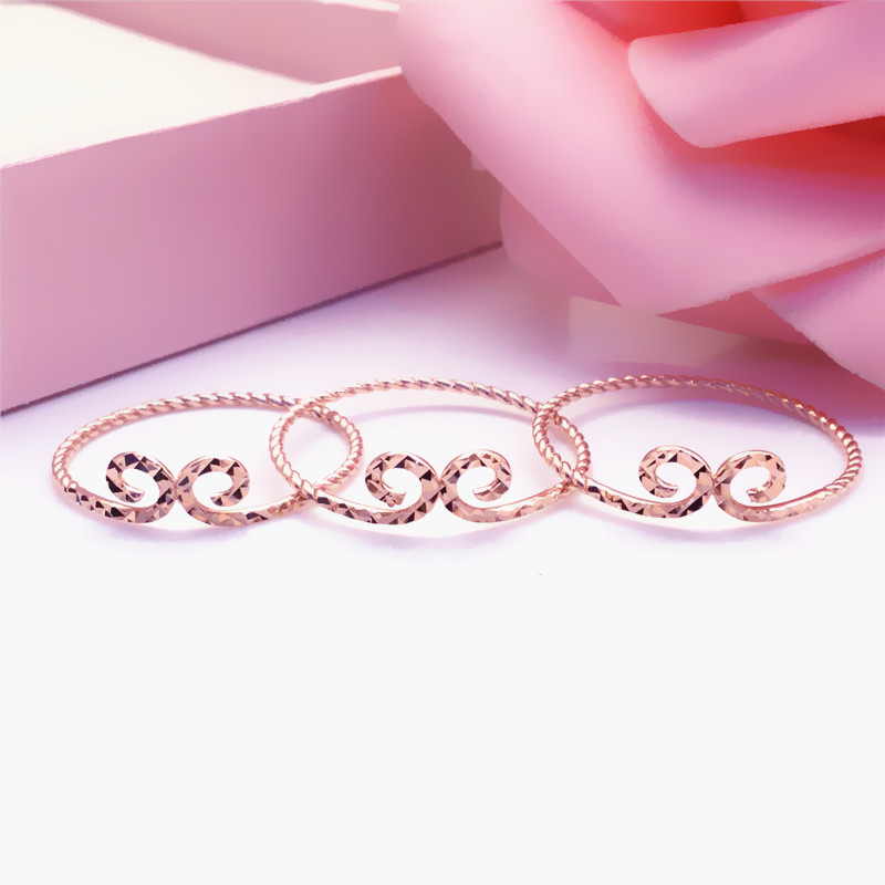 纯 紫金585紫金 14K玫瑰金彩金女紧箍咒戒指个性送礼精选款正品 - 图2