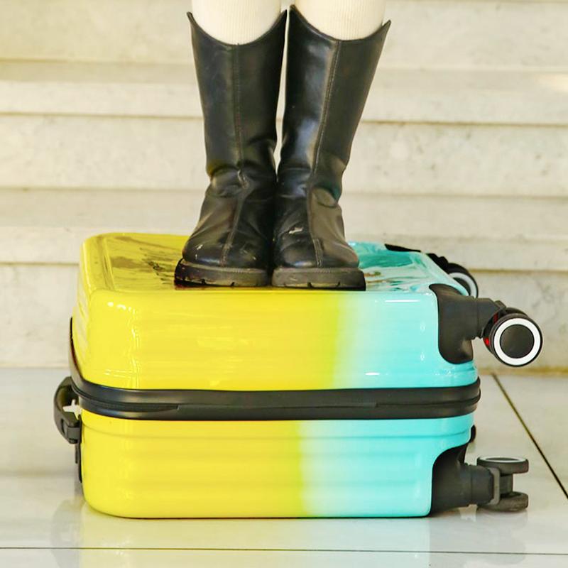 儿童骑行拉杆箱20寸儿童行李箱男女学生卡通拉杆箱18寸小孩密码旅 - 图1