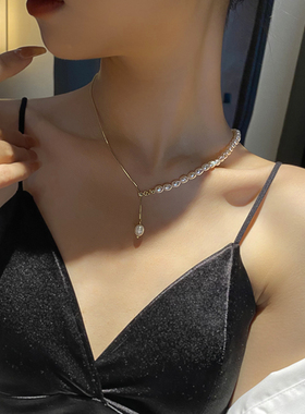 拼接天然珍珠项链夏季