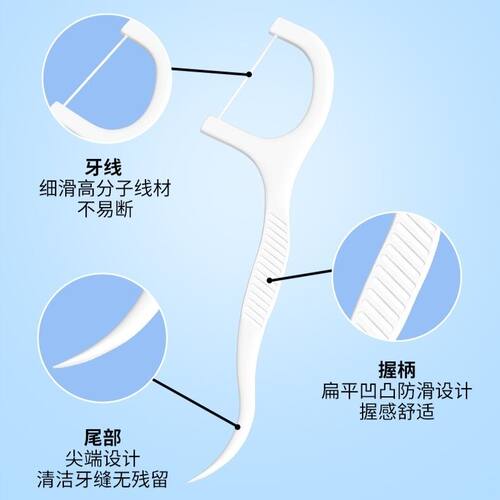 德卫牙线棒一次性家庭装细滑线家用超细盒装剔牙线牙签棒高弹力 - 图2