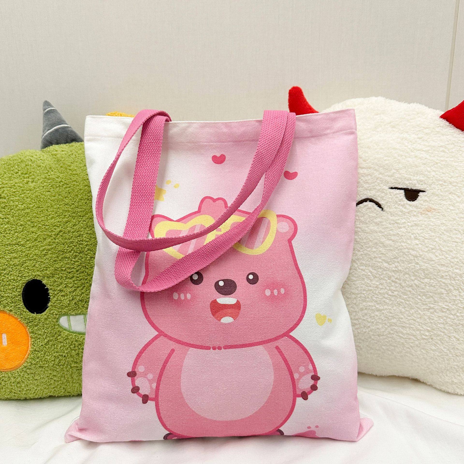 露比loopy帆布袋女大容量学生补习袋手提单肩ins可爱海狸新款卡通,淘宝优惠券,粉丝福利购,淘宝优惠卷