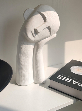 态生活北欧黑白陶瓷花瓶摆件