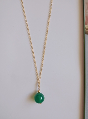 2025天然南红绿玛瑙 项链 14k包金 女转运珠子项链 朱砂痣宫廷款