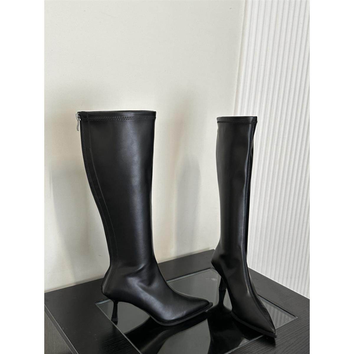 法式长筒靴女小个子长靴女靴新款高跟靴高筒靴尖头骑士靴子女鞋靴,淘宝优惠券,粉丝福利购,淘宝优惠卷