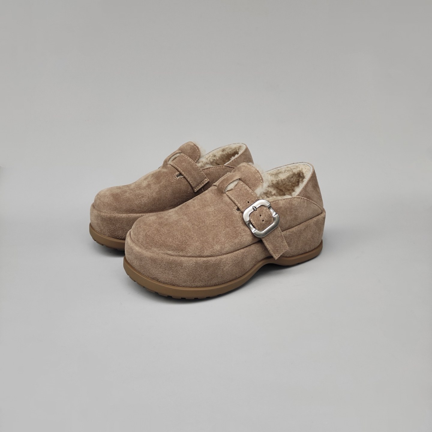 大厂品质 5.5cm跟 磨砂皮面羊毛内里保暖舒服皮带扣时尚休闲鞋女,淘宝优惠券,粉丝福利购,淘宝优惠卷