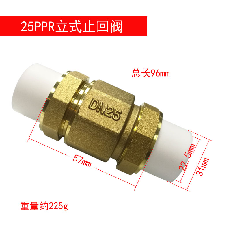 PPR止回阀黄铜卧式立式止回阀单向阀水管管件配件pe止逆阀-图3