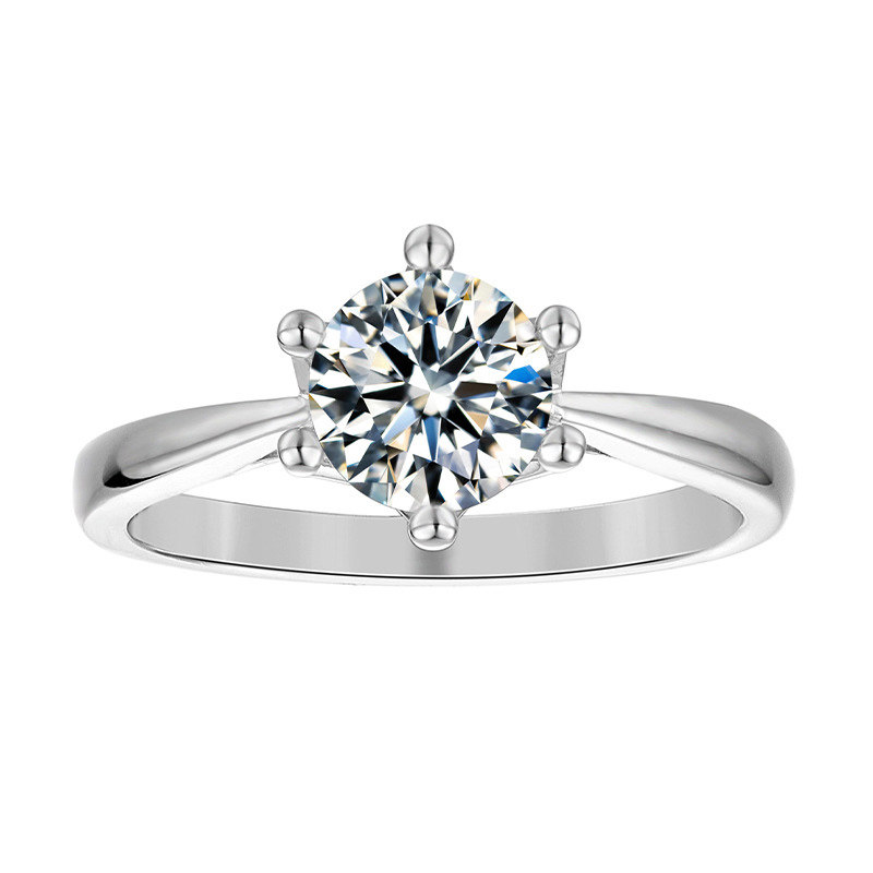 正品莫桑石女结婚戒订婚纯银钻戒 安芮儿饰品戒指/指环