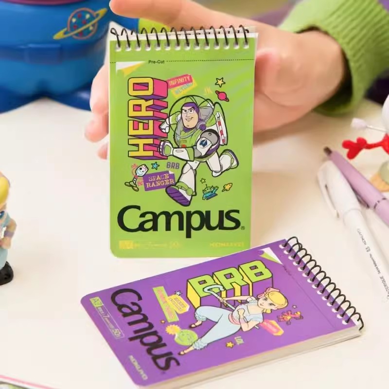 日本kokuyo国誉迪士尼限定A7上翻速记本皮克斯玩具派对Campus单词本初中高中学生便携小巧记事本螺旋笔记本子 - 图2