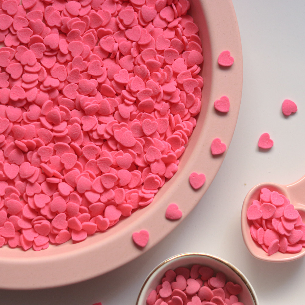 情人节 粉红玫红爱心心形糖片糖珠 520杯子蛋糕生日告白甜品装饰,淘宝优惠券,粉丝福利购,淘宝优惠卷