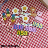 Выпечка декоративная корейская ретро -ромашка засмеялась сетка лица, маленький флажник вишневый дождь шелк шелк мужчина девочка торт 插