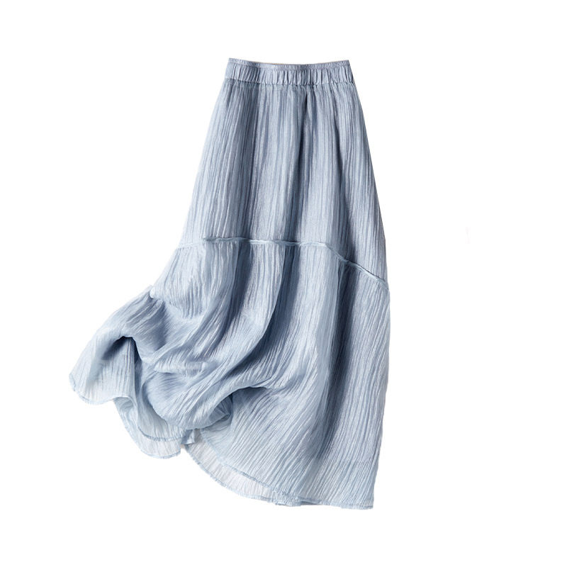 IHIMI海谧爆款高级感仙女裙半身裙女2025夏季新款高腰气质a字裙子 - 图3