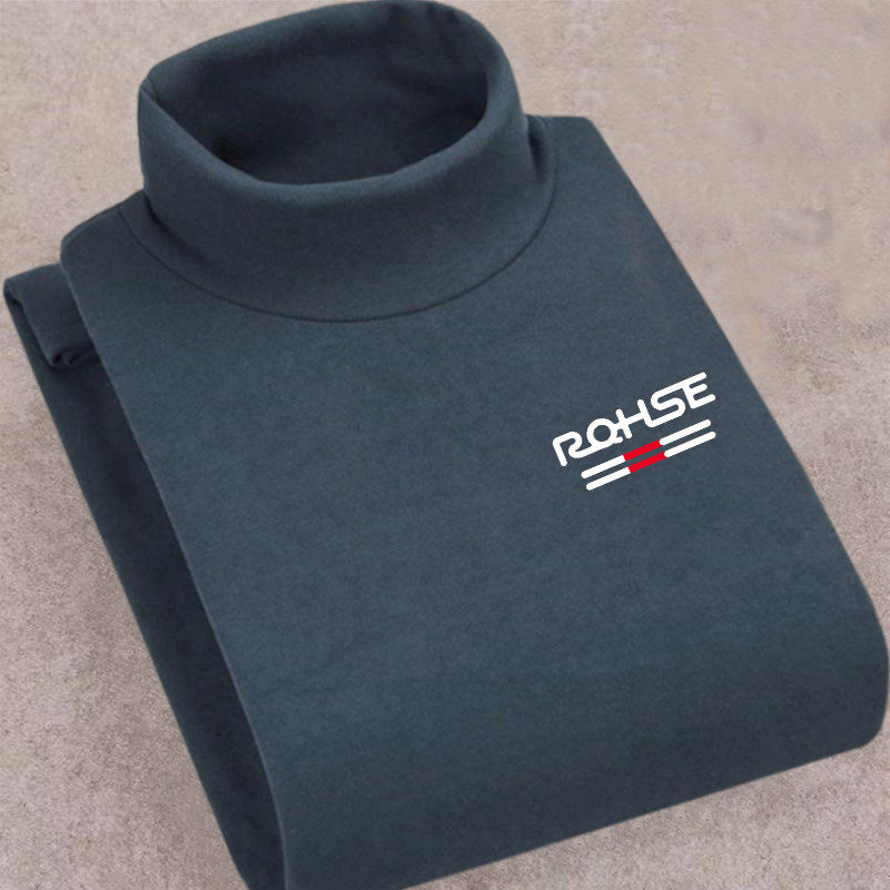 Clearance pickup double-sided German velvet plus velvet thickened autumn and winter long-sleeved T-shirt men's sweatshirt high collar warm knitted base layer