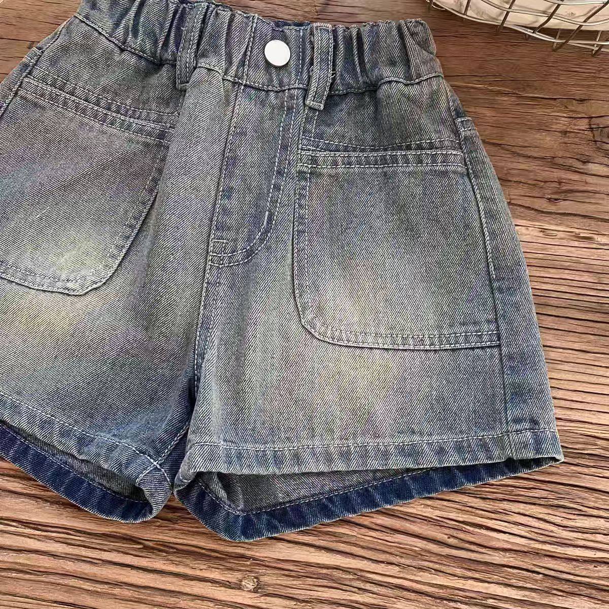 女童牛仔短裤2025新款夏季儿童宝宝复古时髦薄款百搭外穿工装裤子,淘宝优惠券,粉丝福利购,淘宝优惠卷