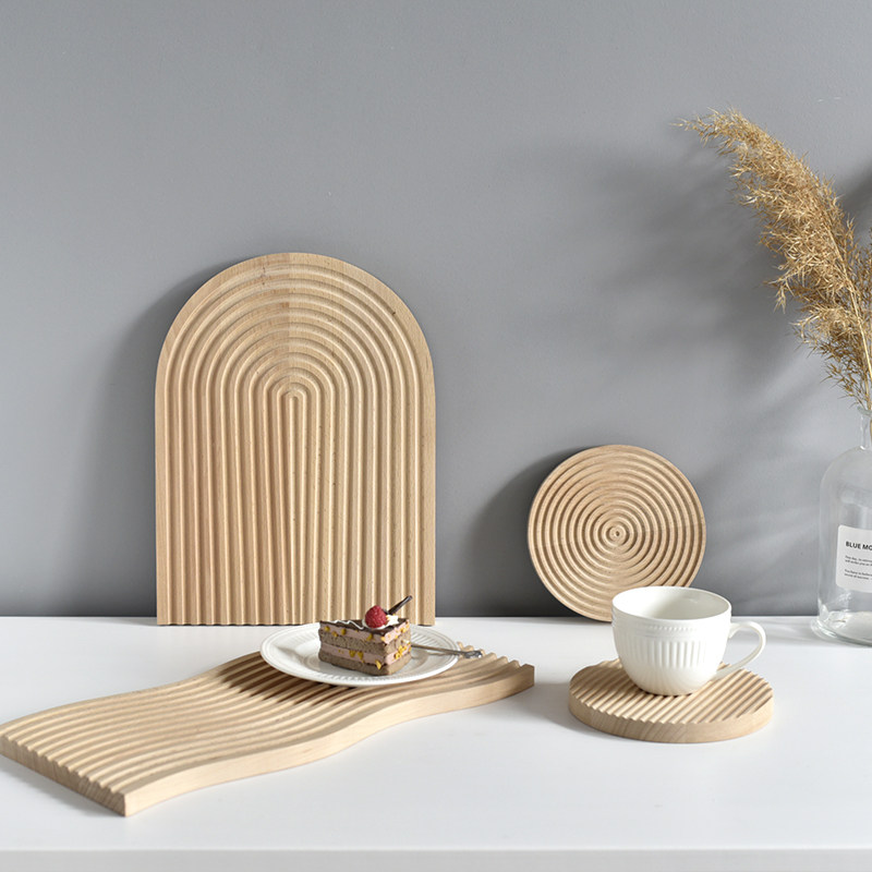 北欧水波纹木制砧板家用托盘下午茶甜品台展示置物装饰摆件面包板,淘宝优惠券,粉丝福利购,淘宝优惠卷
