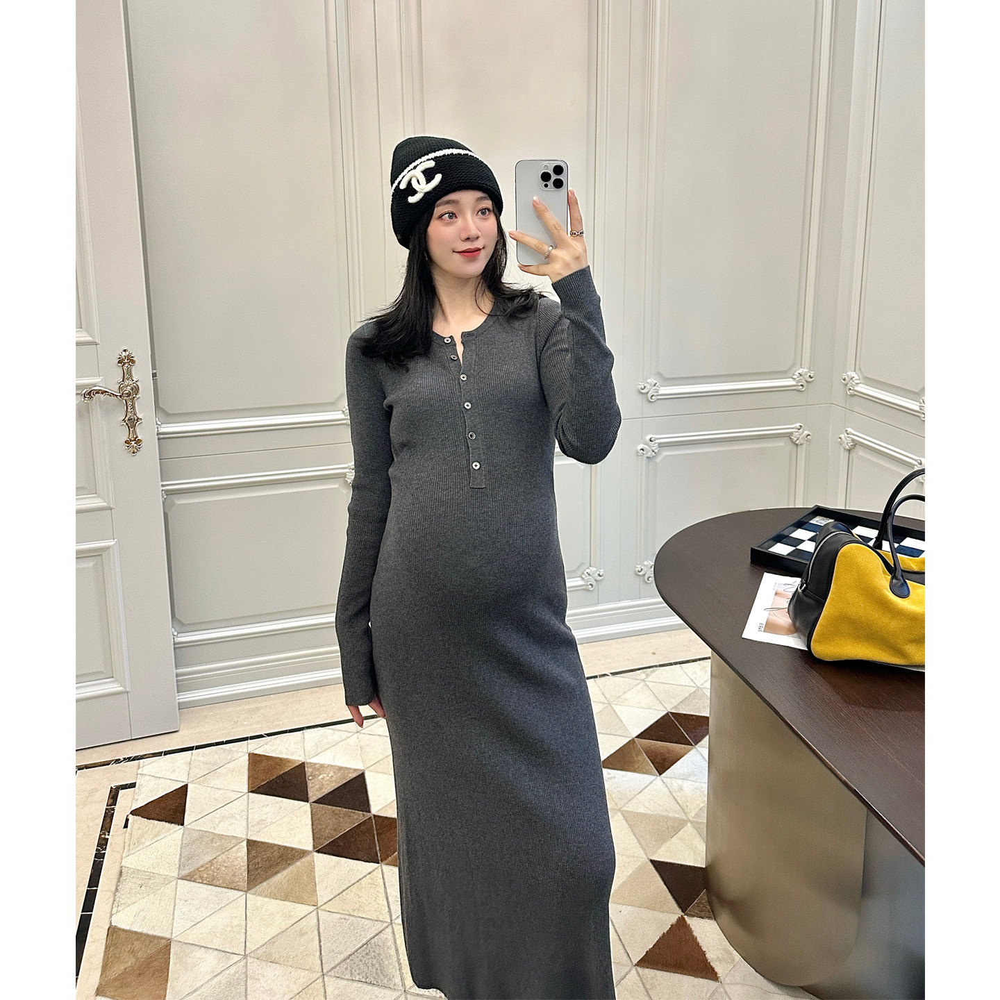 LeoMami孕妇装秋冬装软糯羊毛针织连衣裙修身显瘦包臀气质毛衣裙,淘宝优惠券,粉丝福利购,淘宝优惠卷