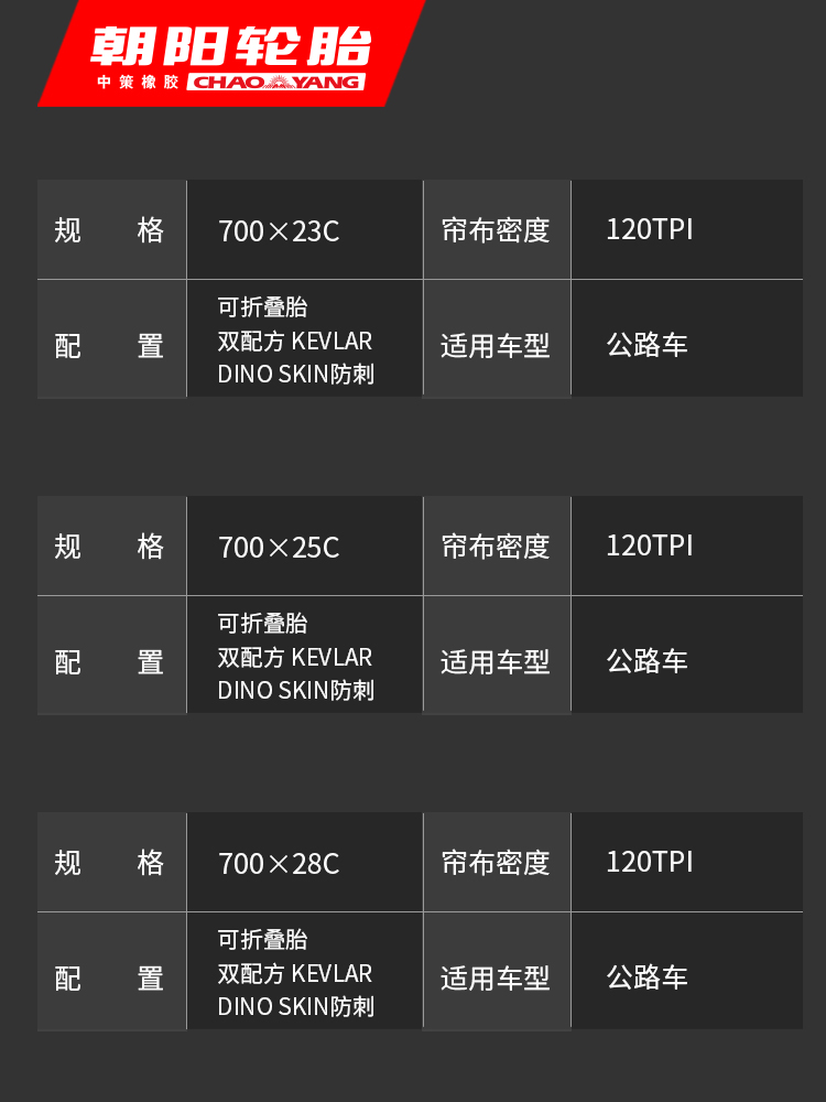 朝阳公路自行车折叠胎H-486 700X23C/25C/28C低滚阻竞赛训练外胎 - 图0