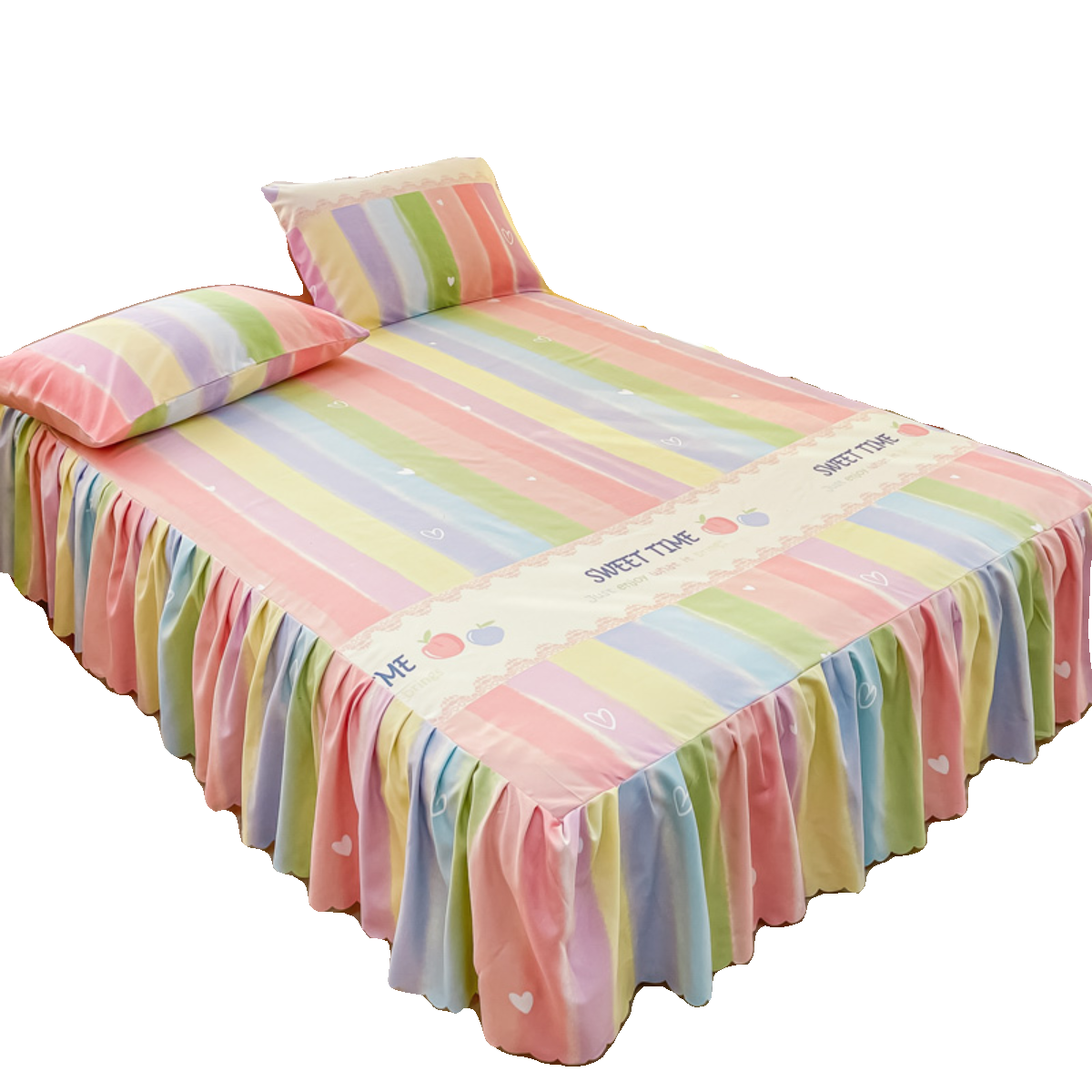 韩版公主风床裙款三件套磨毛水洗棉纯色床罩单件床单床套四季通用,淘宝优惠券,粉丝福利购,淘宝优惠卷